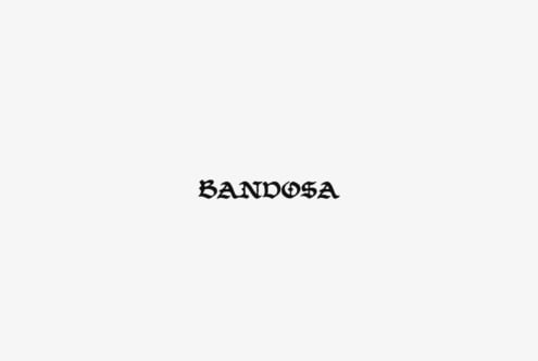 Bandosa font displayed in bold black lettering on light gray background