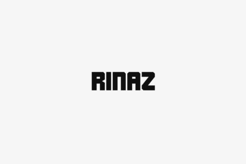 Bold black sans serif typeface reading RIMAZ centered on light gray background
