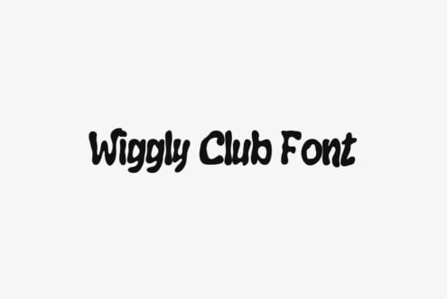 Wiggly Club Font in bold black handwritten style on light background