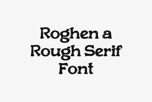 Rooghen a Rough Serif font with distressed texture on light background