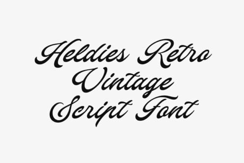 Heldies Retro Vintage serif font in elegant black script on light background