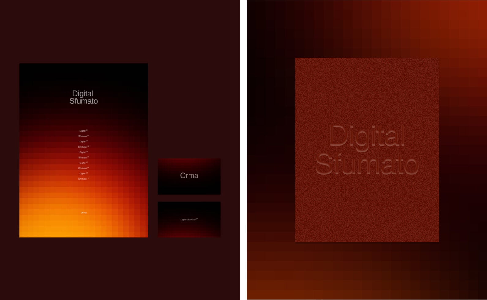 Digital Sfumato font family showing gradient display with warm orange to red color palette