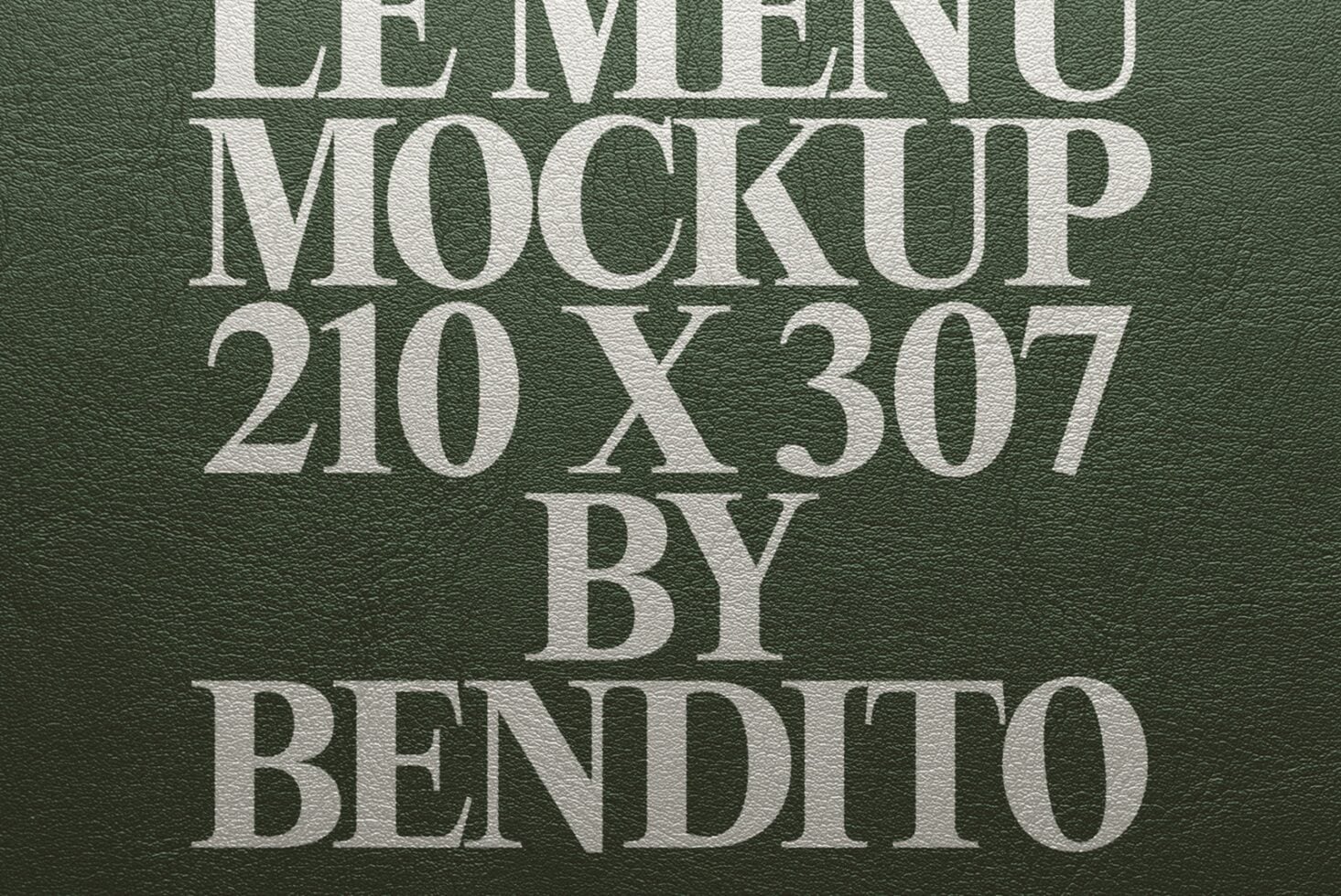 Linen mockup 210x307 by Bendito with white serif text on textured green fabric surface