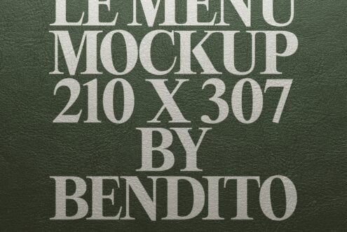 Linen mockup 210x307 by Bendito with white serif text on textured green fabric surface