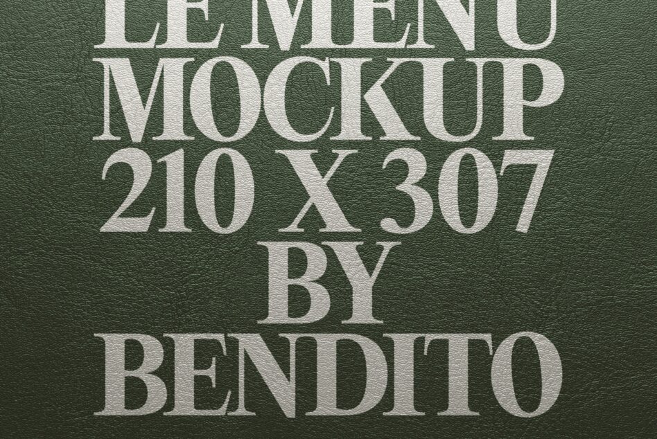 Linen mockup 210x307 by Bendito with white serif text on textured green fabric surface