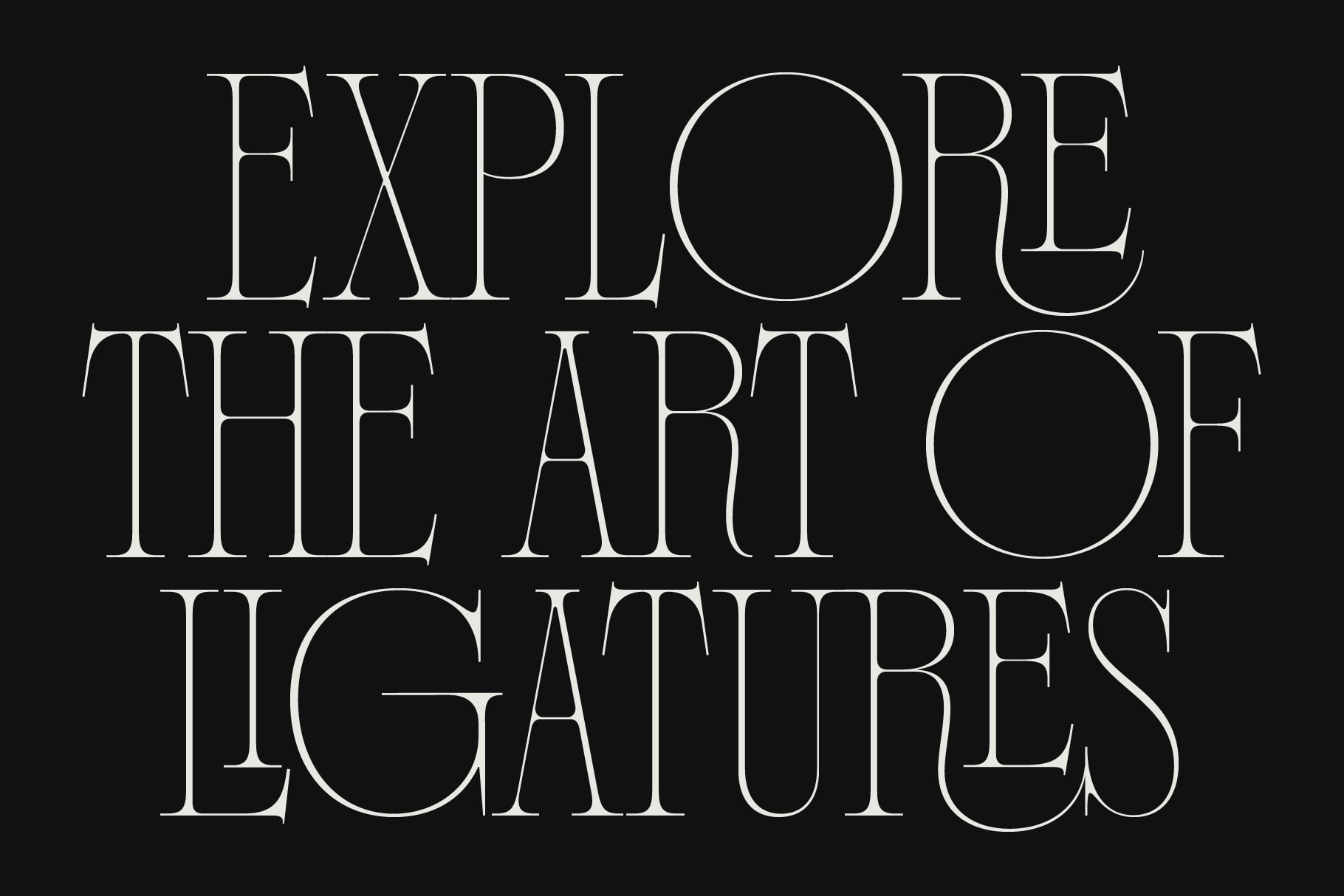 Elegant serif font with thin outline strokes on black background, luxury vibes