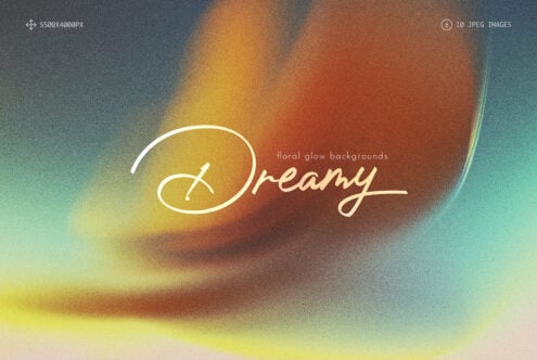 Soft gradient background flowing from warm gold to cool teal with blurred floral glow effect