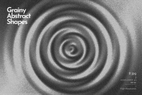Concentric spiral with grainy texture, monochrome swirling pattern on noisy background
