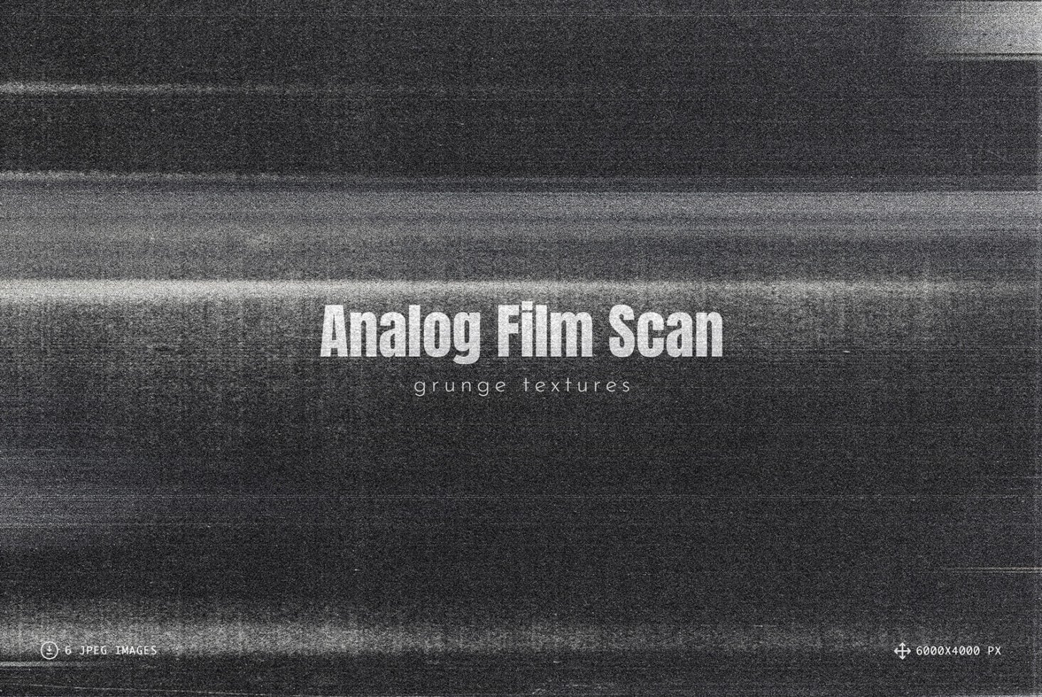 Grainy film scan texture overlay with horizontal scan lines, moody gray tones, retro VHS vibes