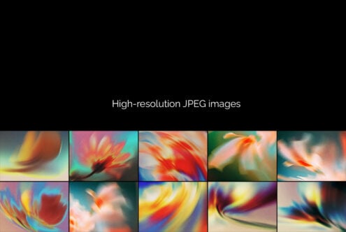 Colorful blurred flower close-ups in vibrant motion with soft focus gradients
