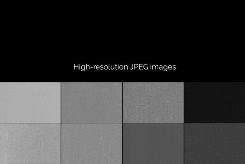 Grid of 8 grayscale texture samples showing JPEG compression artifacts at varying quality levels