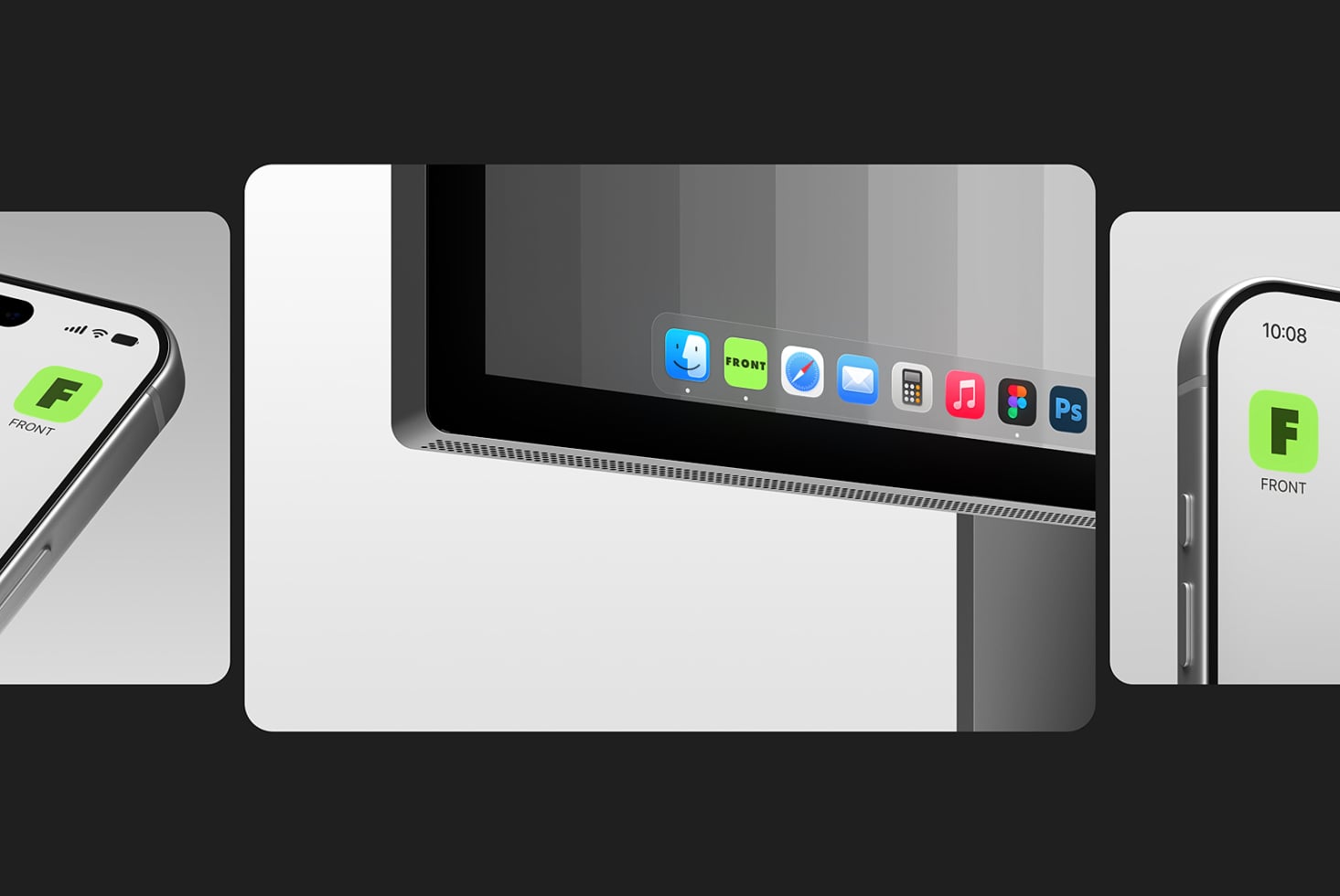 App icon displayed on iPhone, Mac, plus tablet screen mockup