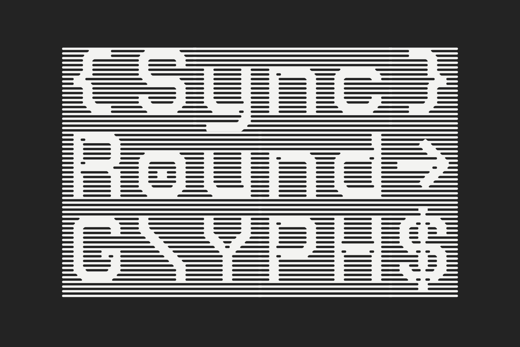 Distorted horizontal line font effect on dark background, glitchy text style
