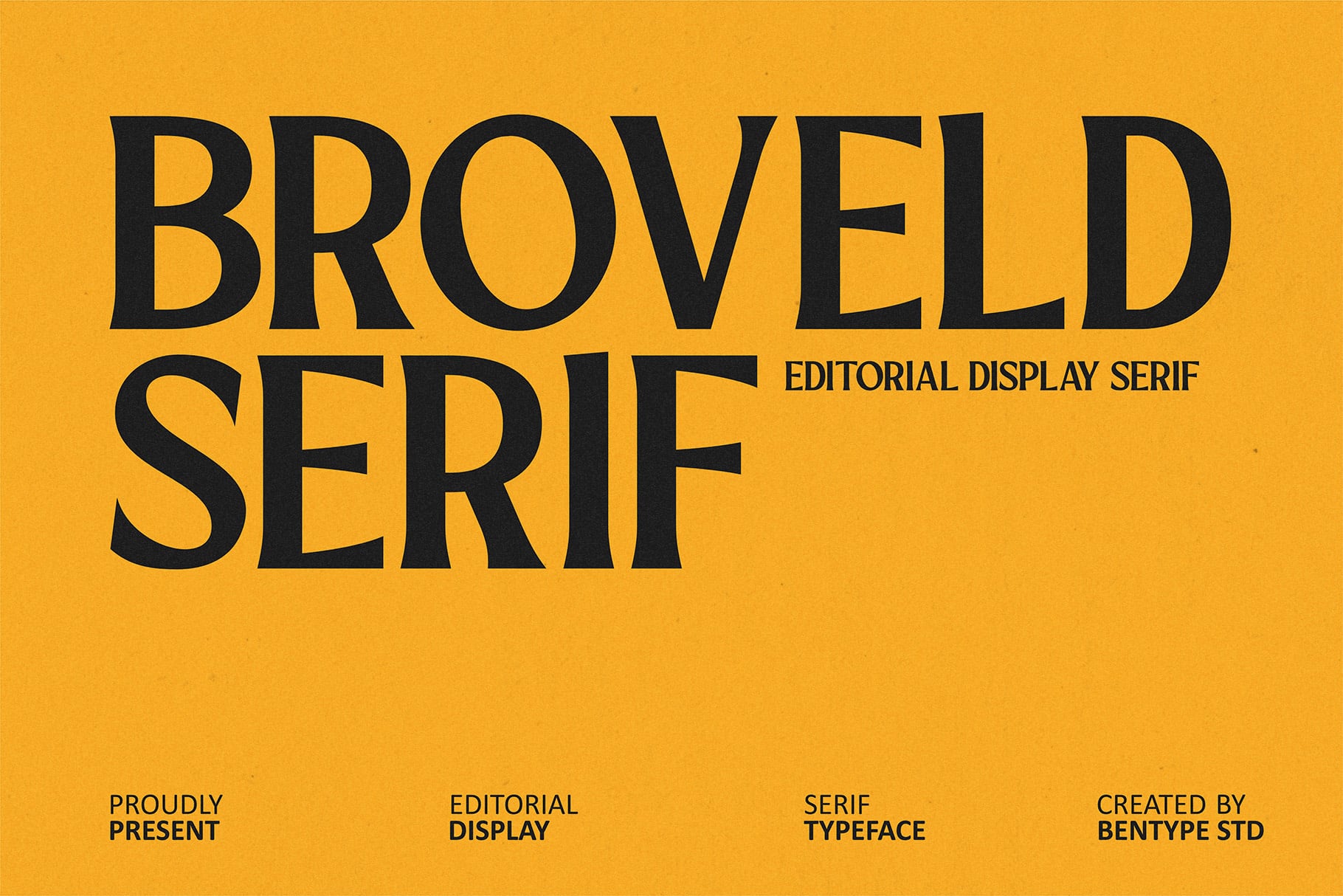 Bold serif typeface display on bright yellow background with black lettering