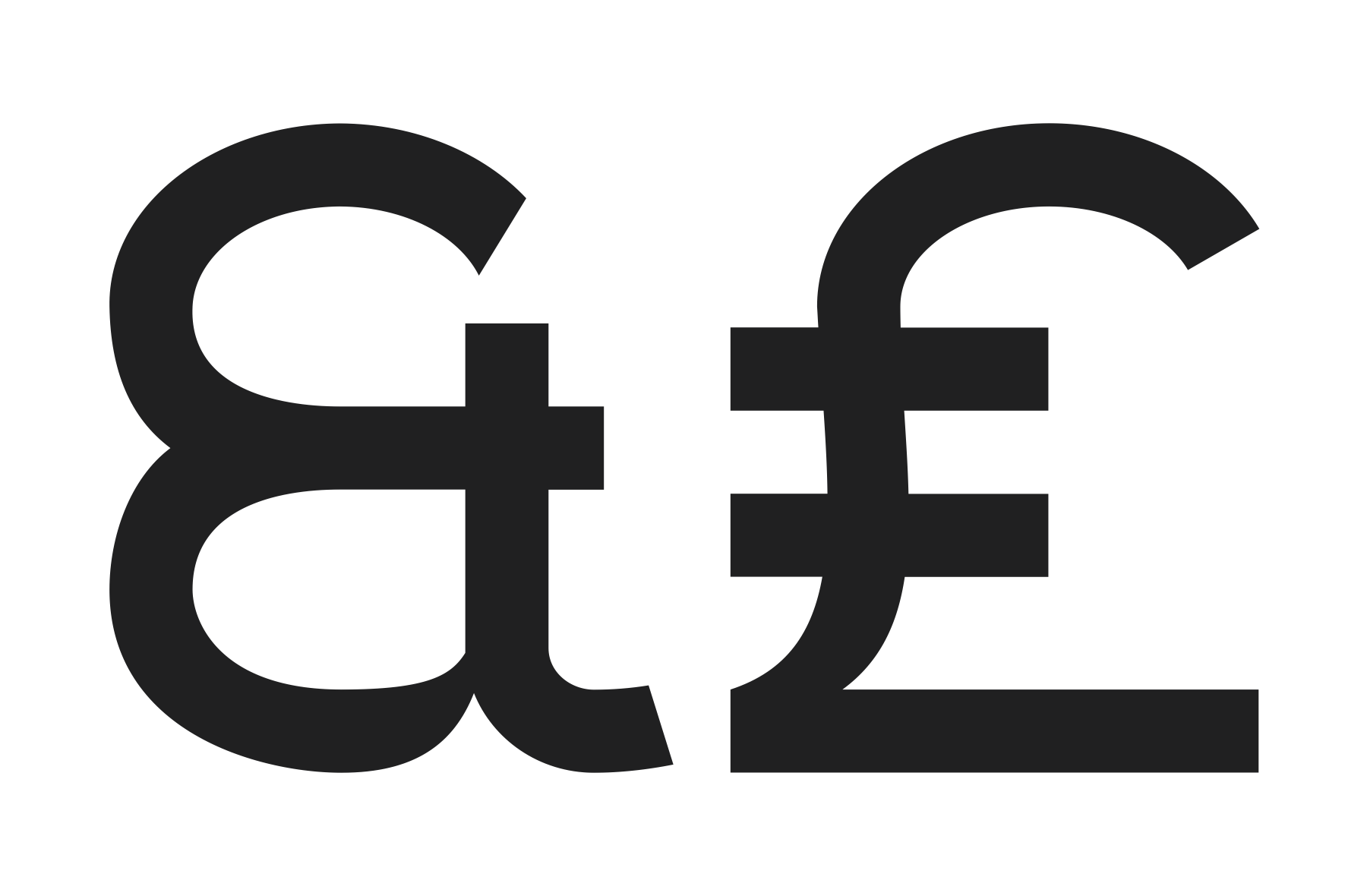 Pound sterling symbol next to pound sign symbol in bold black typeface