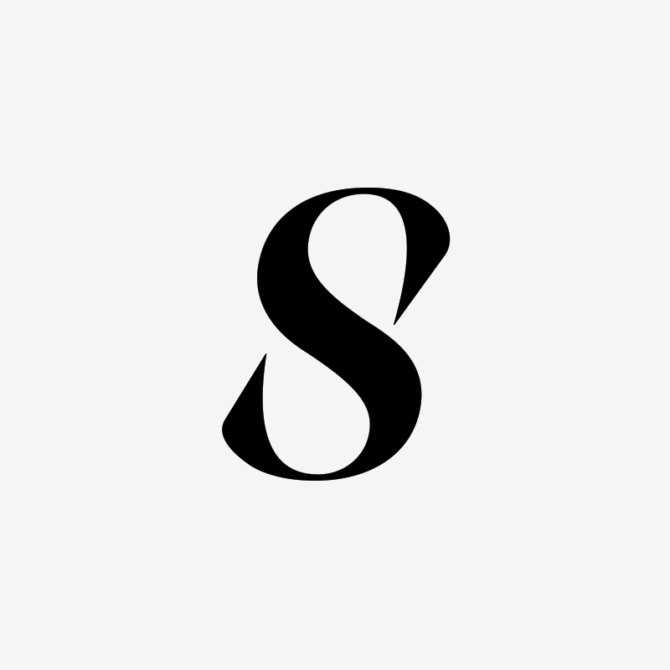 Black curved S letter designs on gray backgrounds vary by style