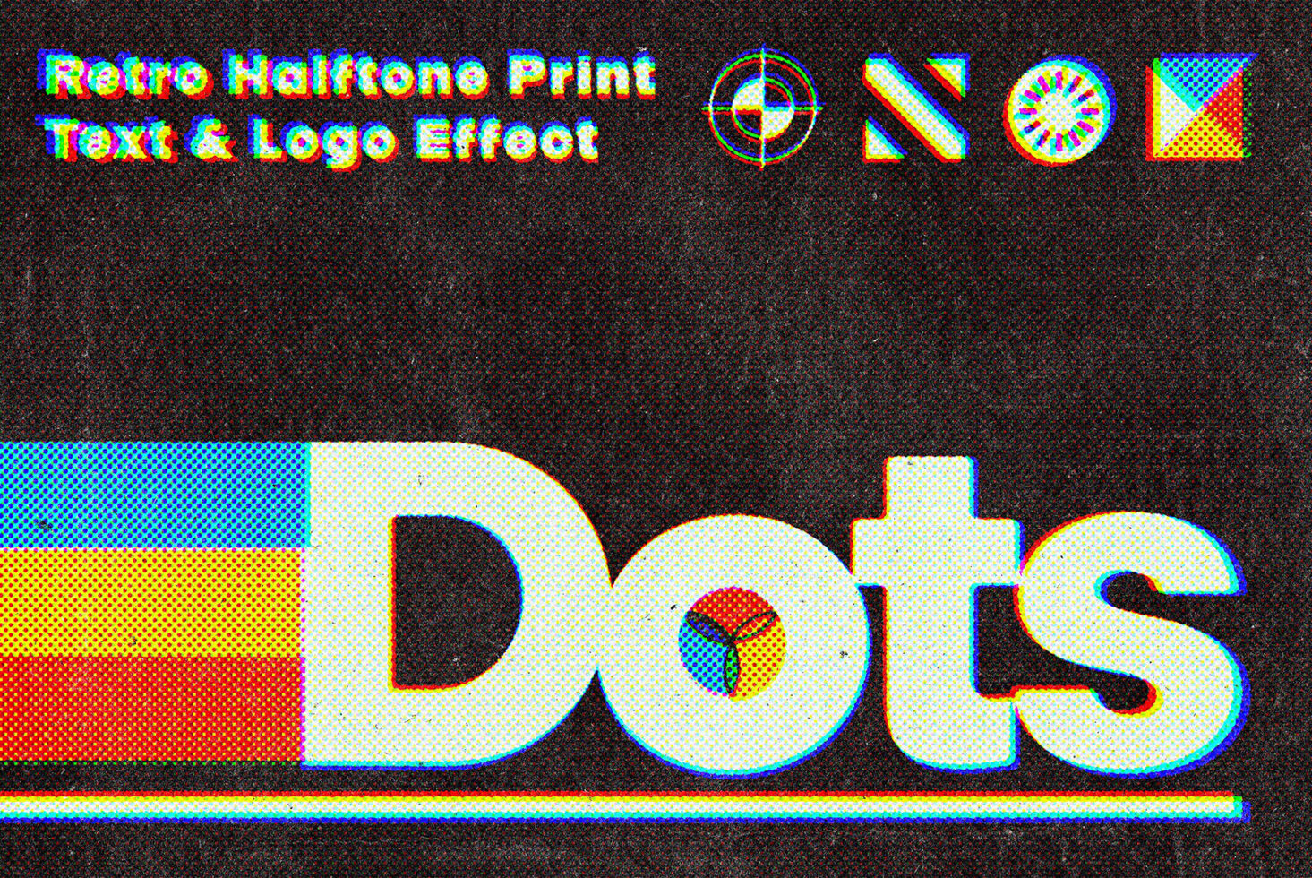 Dots Triple Halftone Text Effect graphic by Pixelbuddha