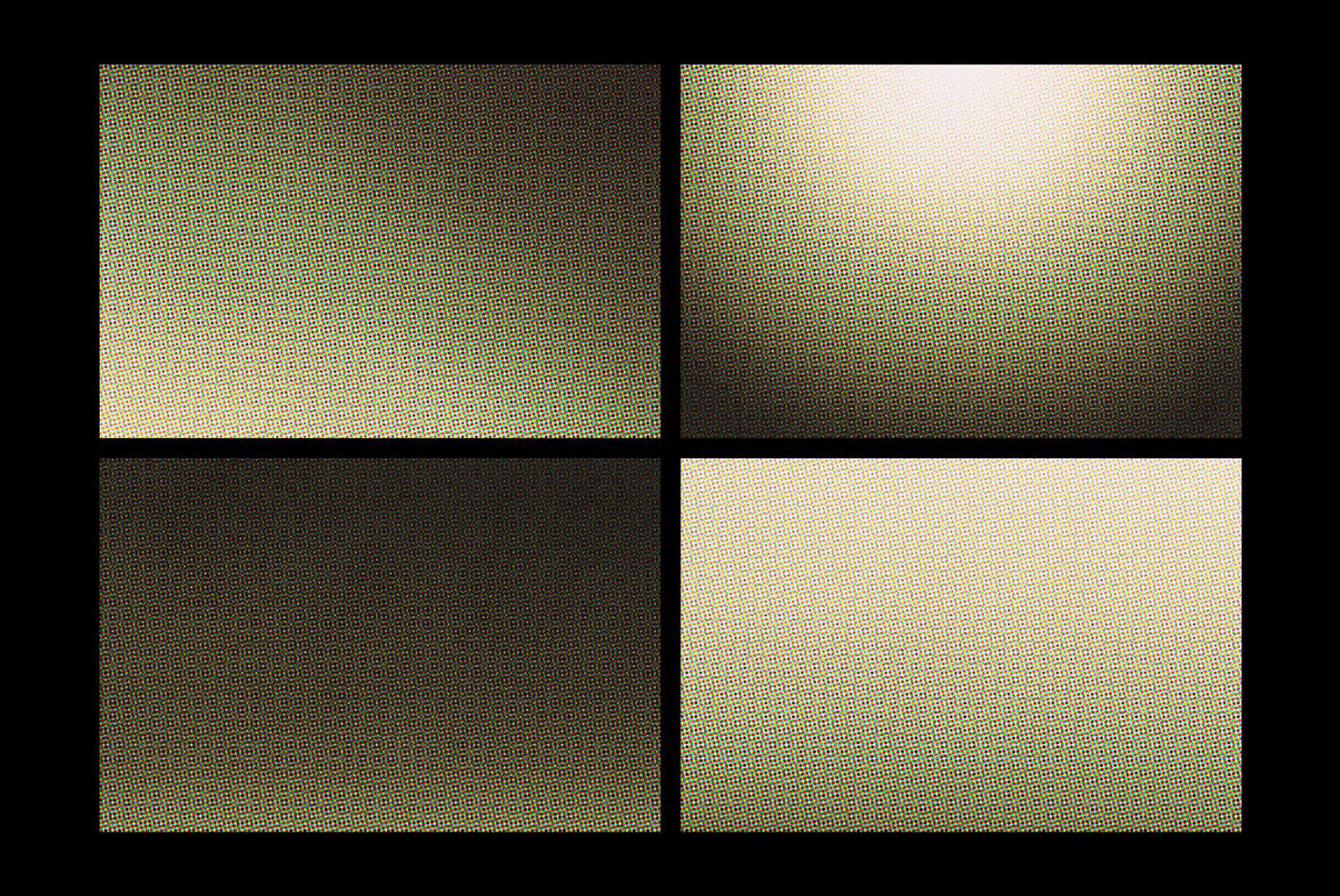 Four gradient texture variations with tiny geometric dot patterns shifting from dark to light