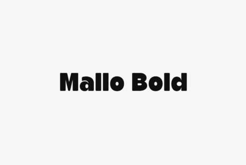 Mallo Bold typeface displayed in black on light gray background