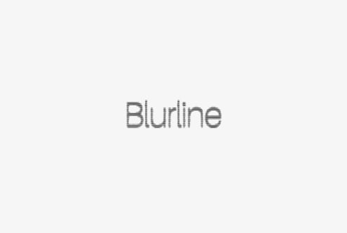 Blurme typeface with horizontal line texture effect on light gray background