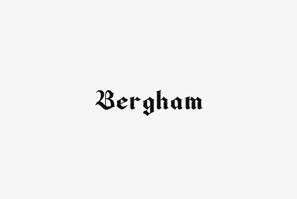 Bergham gothic blackletter typeface displayed on light background