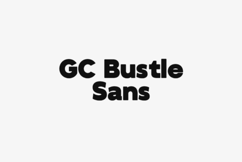 GC Bustle Sans typeface displayed in bold black letters on light background