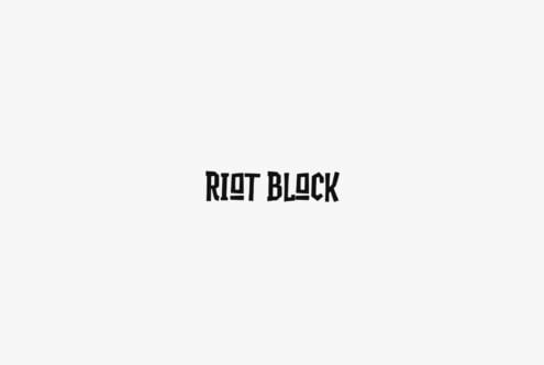 Riot Black typeface displayed in bold centered text on light background
