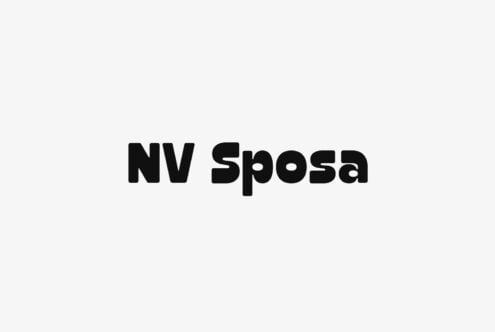 NV Sposa typeface in bold black lettering on clean light background
