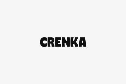 Bold black sans serif typeface with chunky letterforms on light gray background