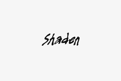 Shaden handwritten script font in bold black italics on light background