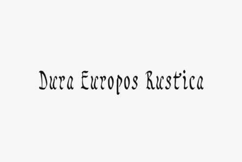 Dura Europos Rustica handwritten serif font in black on light background