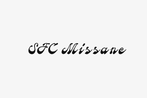 SFC Missane elegant script font with flowing cursive letterforms on light background