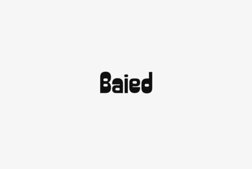 Baied bold sans serif typeface on light gray background, centered