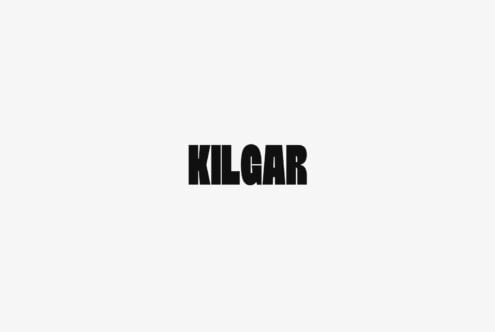 Bold black sans serif typeface with heavy slab serifs centered on light gray background