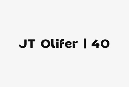 JT Olifer typeface in bold 40 weight displayed on neutral background