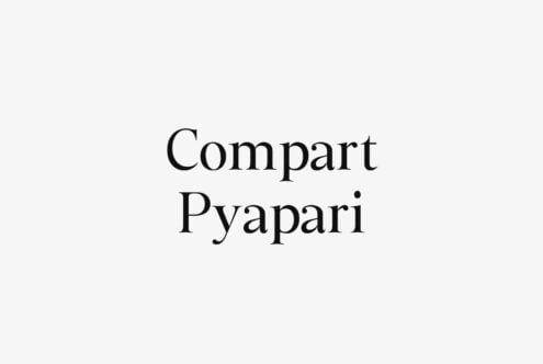 Compart Pyapari serif font displayed in elegant black typography on cream background