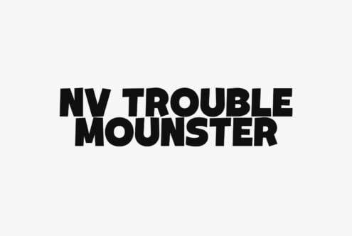 NV Trouble Mounster bold sans serif font in black on light gray background