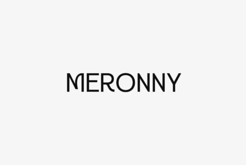 Meronny typeface in clean sans serif on light background mockup