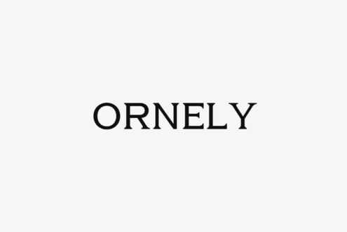 Ornely serif font displayed in black on light gray background