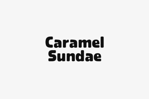 Caramel Sundae font in bold black letters on light background