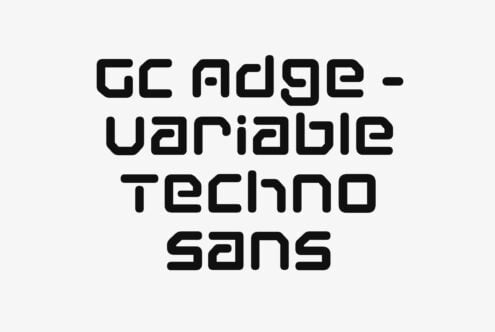 GC Aidge Variable Techno Sans typeface in bold black on light background