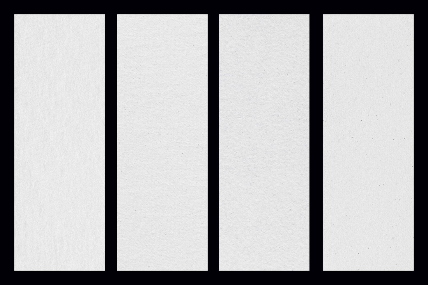 Four tall vertical paper textures with subtle grain, light cream tones, realistic fiber details