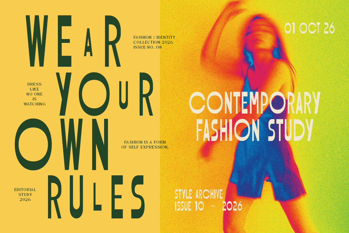 Vibrant fashion magazine cover mockup with bold typography on yellow background, thermal effect portrait