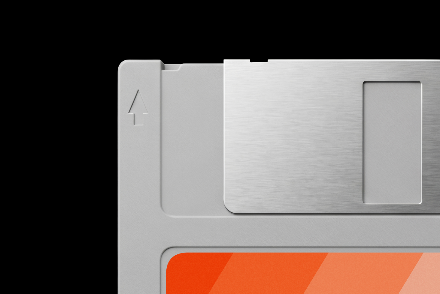 Clean minimal file organizer mockup with brushed metal finish, open drawer slots, plus red accent panel below