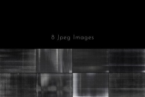 Gritty grayscale film scan textures with scan lines, 8 jpeg images for overlay work