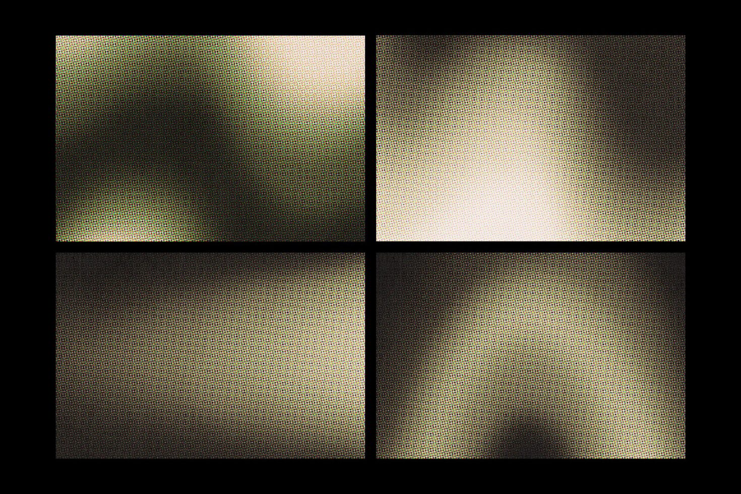 Pixelated gradient backgrounds shifting from dark to light with golden tones