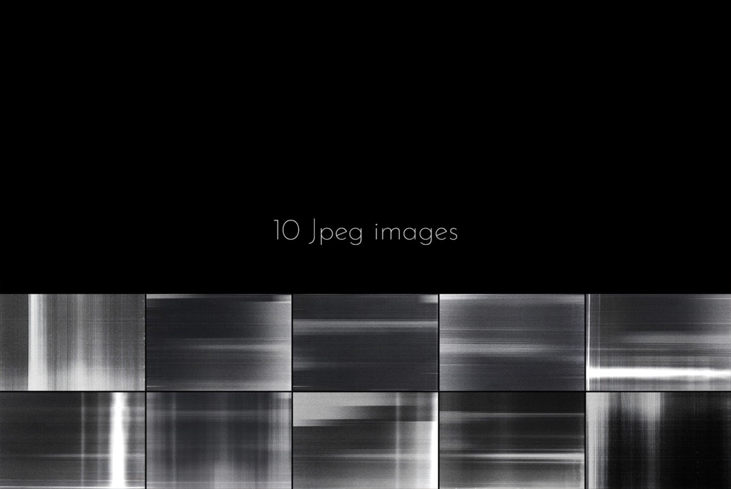 Collection of 10 blurred grayscale texture images with horizontal motion streaks