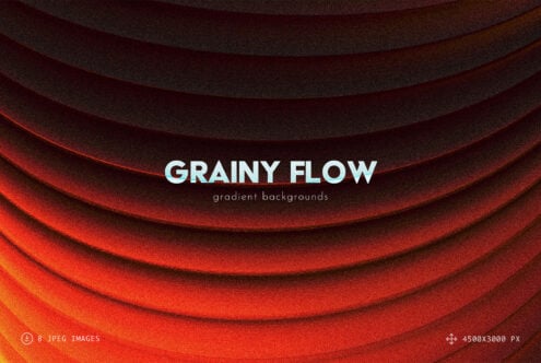 Grainy Flow gradient backgrounds with red to black wavy layers, 8 JPEG images included