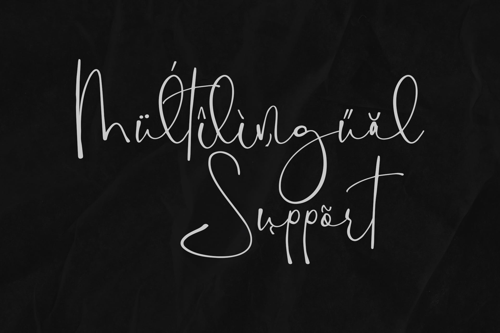 Handwritten script font with flowing cursive letters on dark textured background