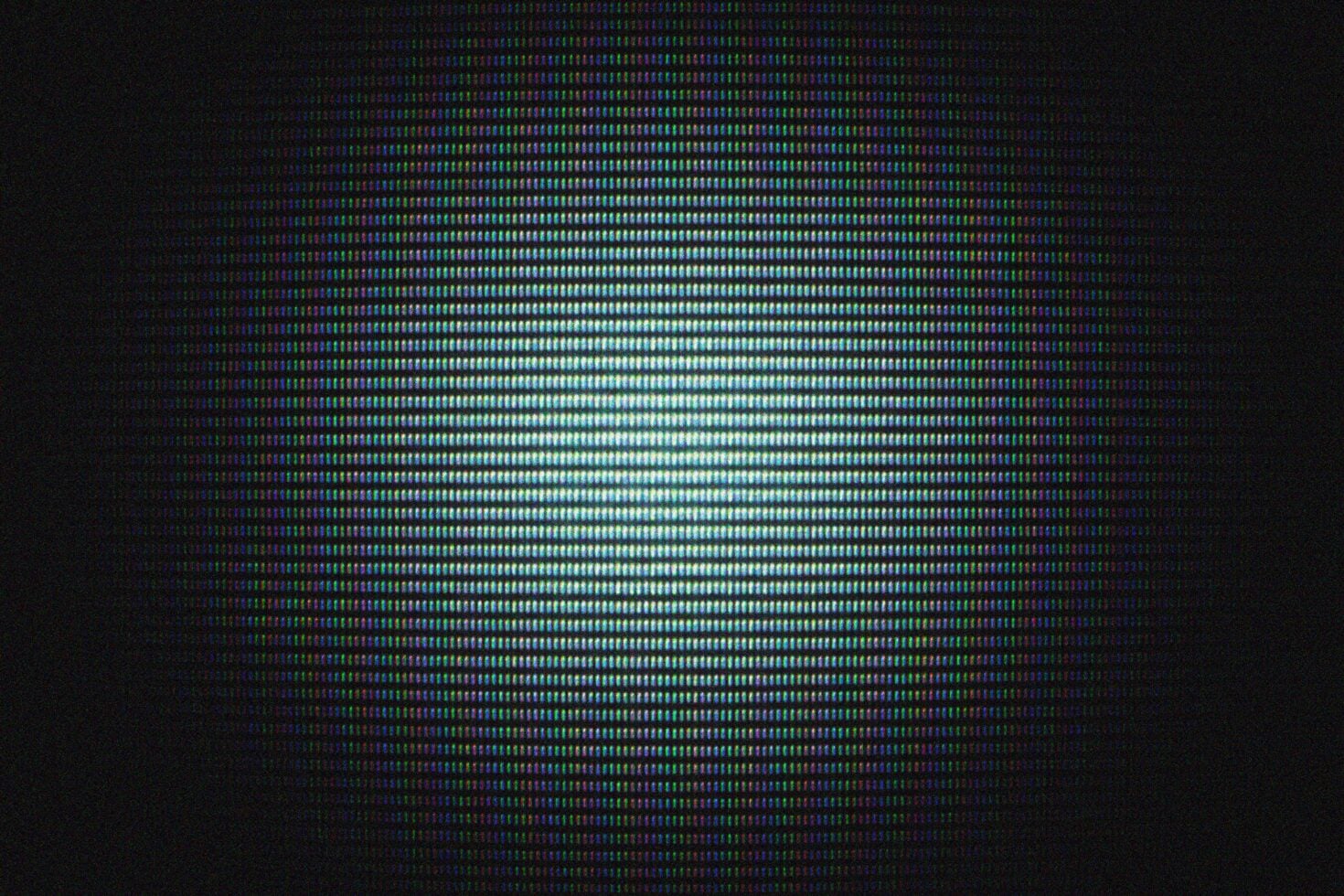 Glitchy RGB scan lines texture with neon color shifts on dark background
